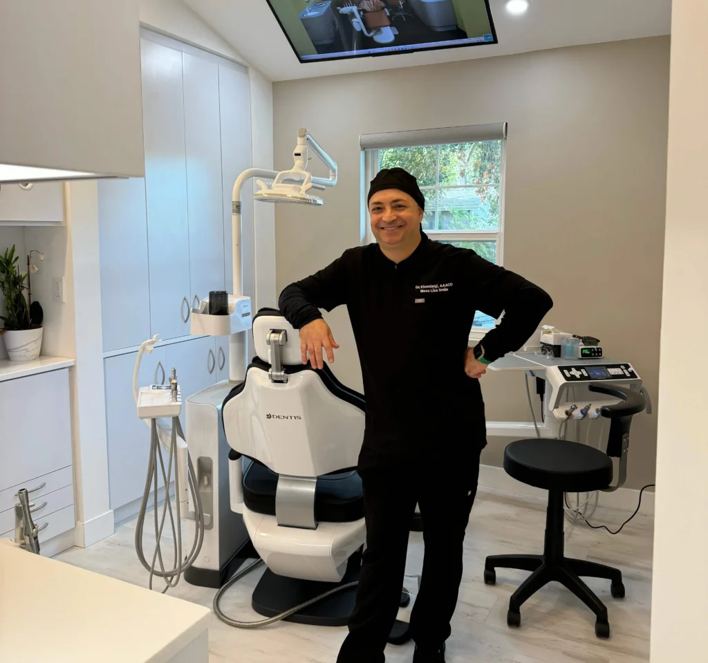Dr. Mohammad in his dental office in Walnut Creek, CA