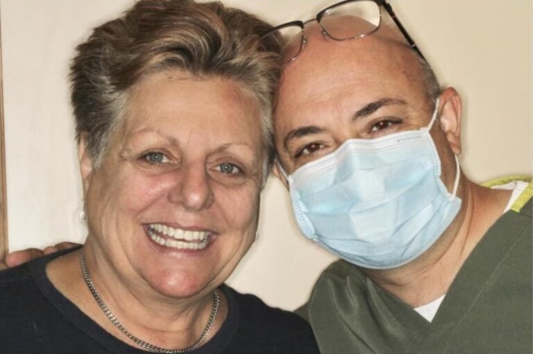 Patient smiling with dentist after successful gum disease treatment at Mona Lisa Smile Dental in Walnut Creek CA